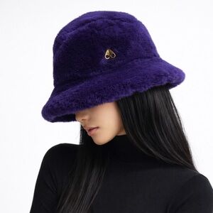 Moose Knuckles Purple Faux Fur Bucket Hat NWT | Luxe Winter Statement